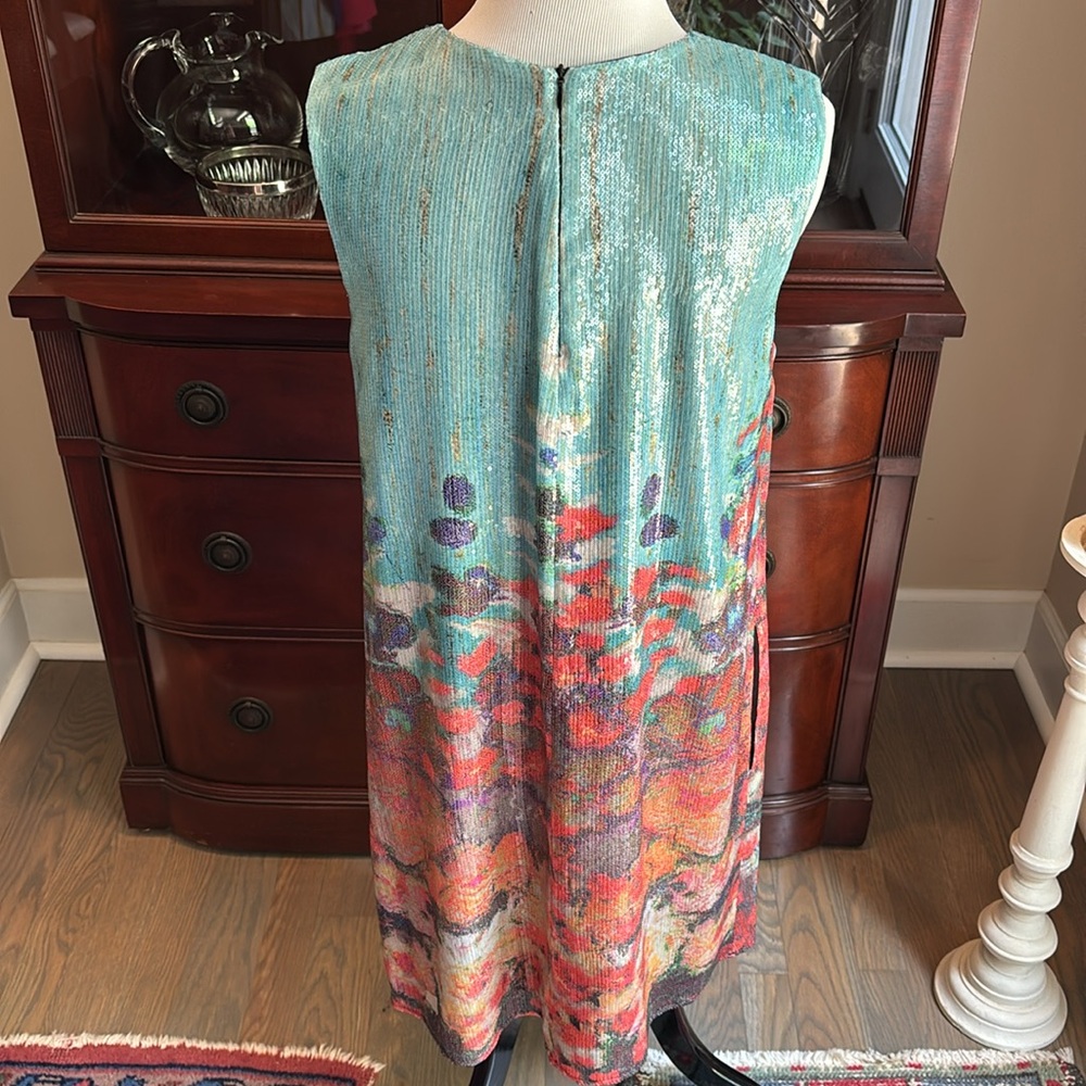 CLOVER CANYON Sequin Shift Dress Size Medium - Picture 5 of 8
